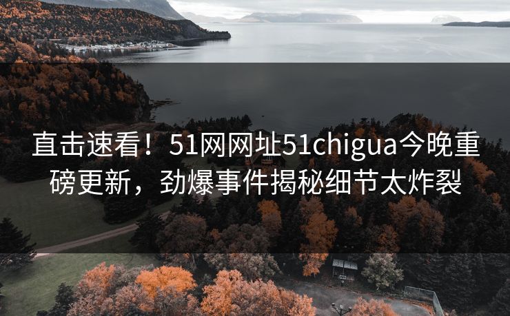 直击速看！51网网址51chigua今晚重磅更新，劲爆事件揭秘细节太炸裂