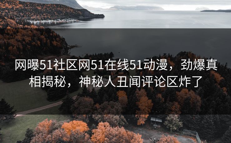 网曝51社区网51在线51动漫，劲爆真相揭秘，神秘人丑闻评论区炸了