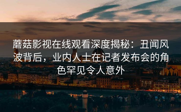 蘑菇影视在线观看深度揭秘：丑闻风波背后，业内人士在记者发布会的角色罕见令人意外
