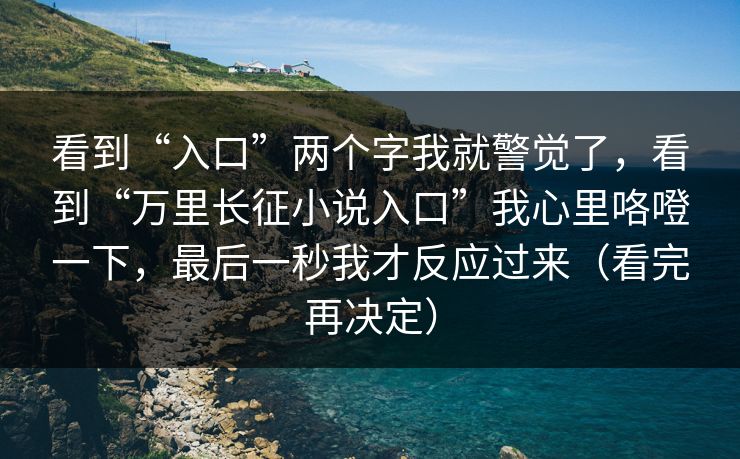 看到“入口”两个字我就警觉了，看到“万里长征小说入口”我心里咯噔一下，最后一秒我才反应过来（看完再决定）